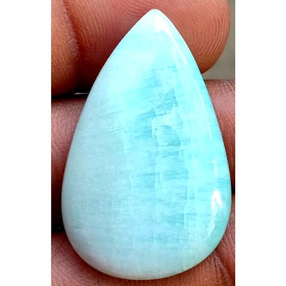 Soothing Caribbean Calcite Teardrop Cabochon! - Picture 1 of 3